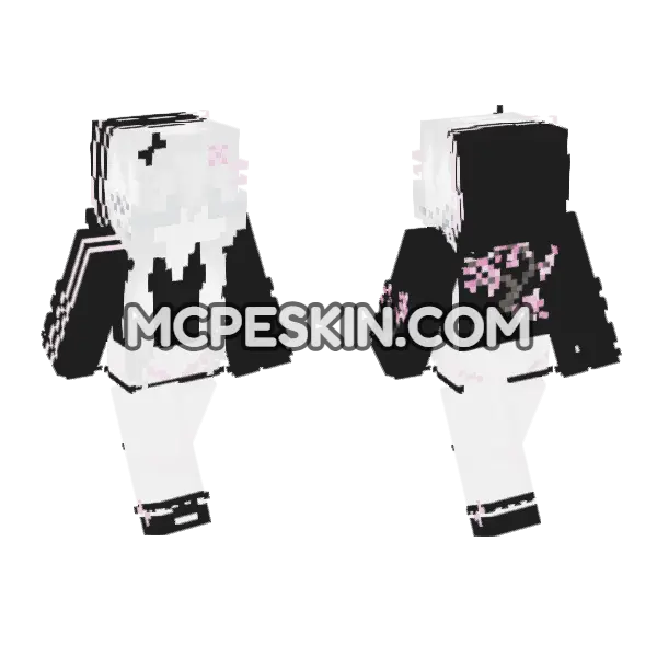 Sakura Girl Skin Minecraft Bedrock skin, front and back