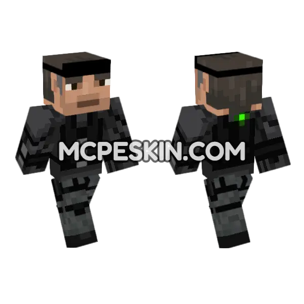 Sam Fisher 2 Minecraft Bedrock skin, front and back