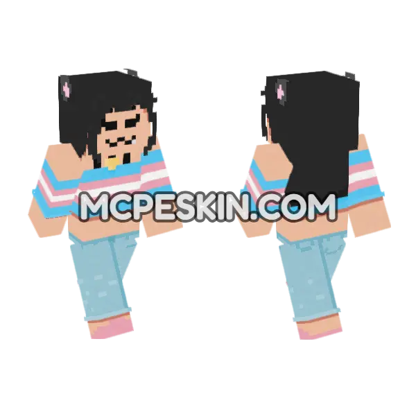 Sammy 5894103 Trans Pride Minecraft Bedrock skin, front and back