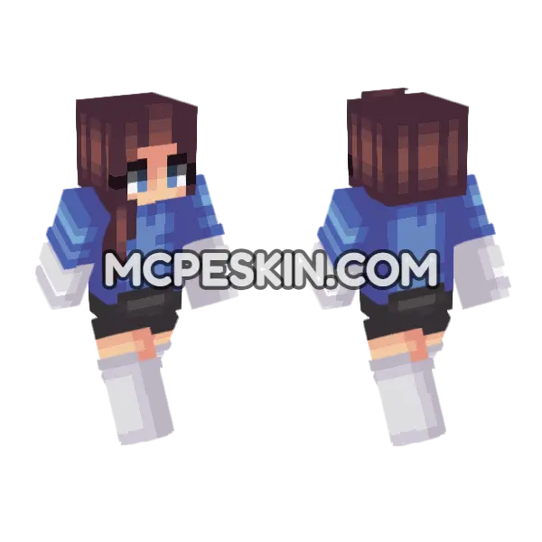Sandra Blue Outfit Minecraft Bedrock skin, front and back
