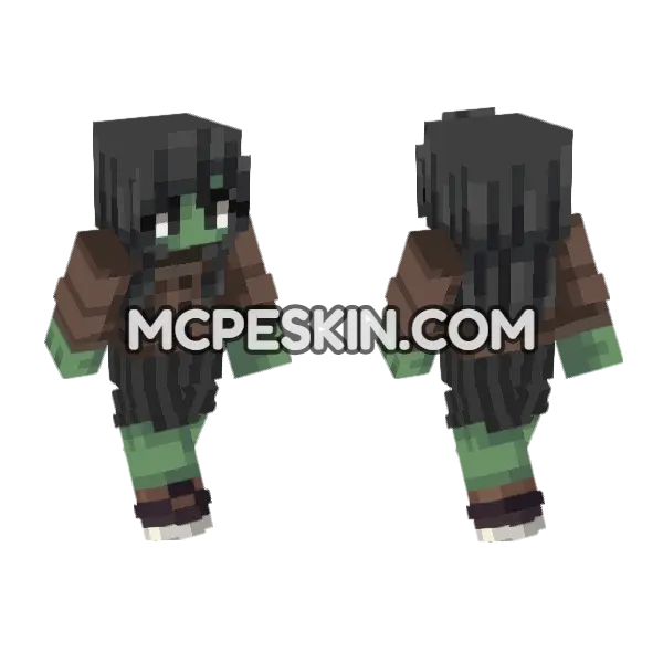 Sandra The Orc Minecraft Bedrock skin, front and back