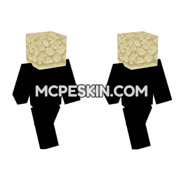 Sandstone Block Skin Minecraft Bedrock skin, front and back
