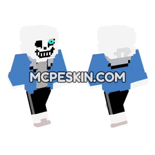 Sans Badtime Minecraft Bedrock skin, front and back