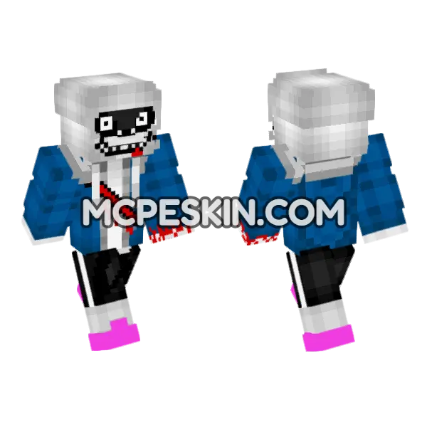 Sans Last Breath Phase 2 Minecraft Bedrock skin, front and back