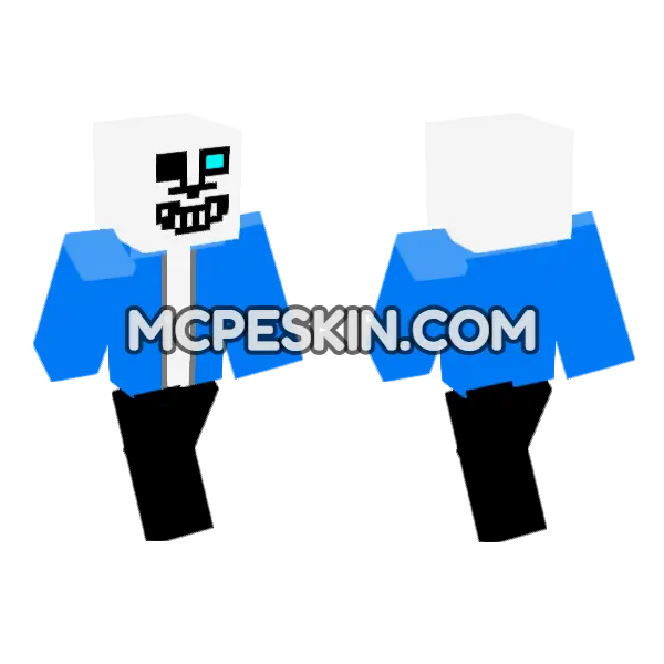 Sans Undertale Skin Minecraft Bedrock skin, front and back