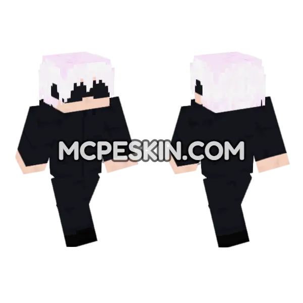 Satoru Gojo Skin Minecraft Bedrock skin, front and back