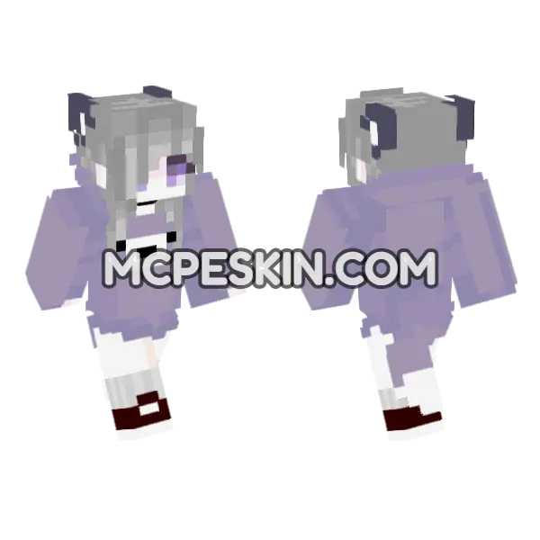 Sayu Minecraft Bedrock skin, front and back