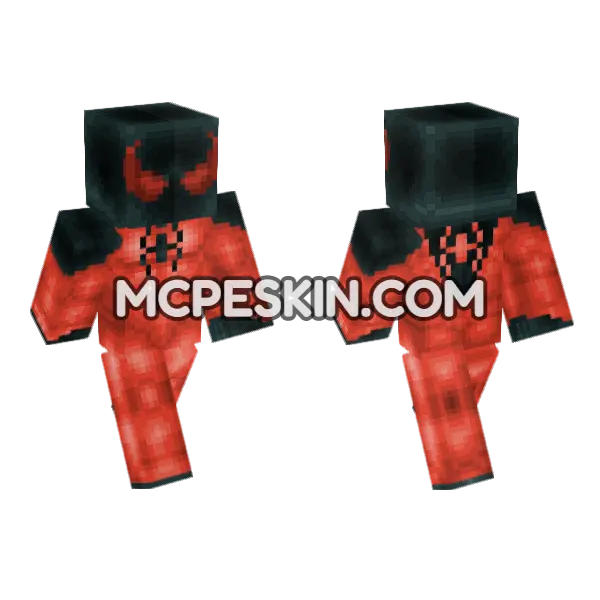 Scarlet Spider Kaine Minecraft Bedrock skin, front and back