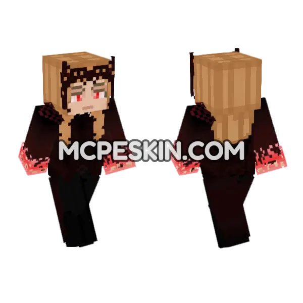 Scarlet Witch Multiverse Chaos Magic Minecraft Bedrock skin, front and back