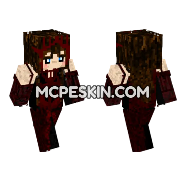 Scarlet Witch Skin Minecraft Bedrock skin, front and back