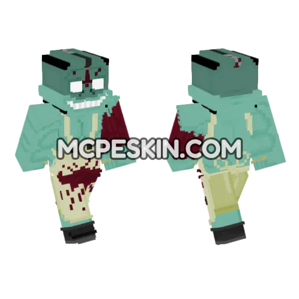 Scary Butcher Zombie, front and back