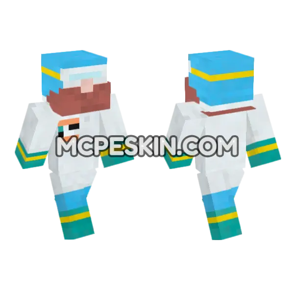 Scientist Danklef Minecraft Bedrock skin, front and back