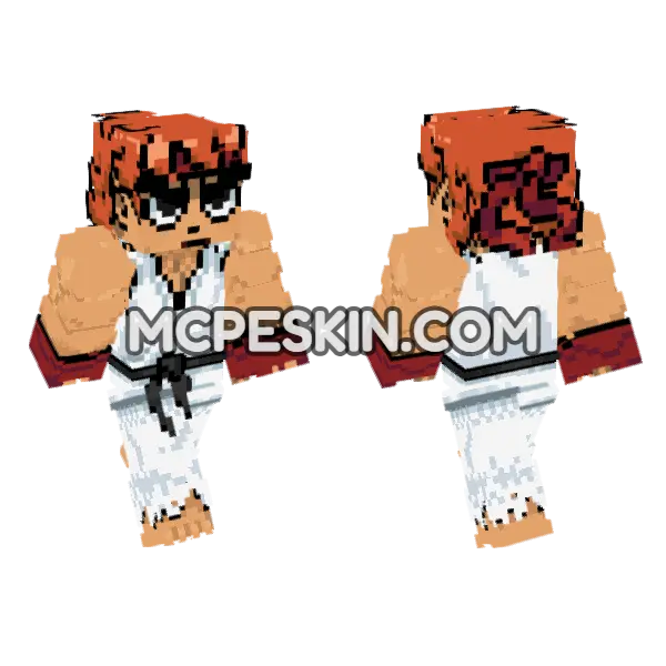 Scott Pilgrim Tekken Minecraft Bedrock skin, front and back
