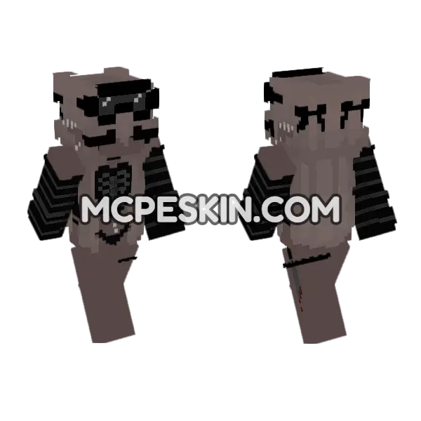SCP Foundation Agent Minecraft Bedrock skin, front and back
