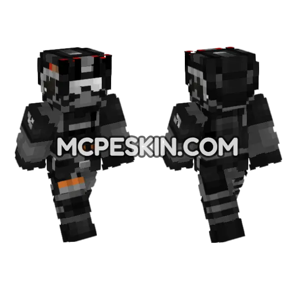 SCP Foundation Operator Minecraft Bedrock skin, front and back