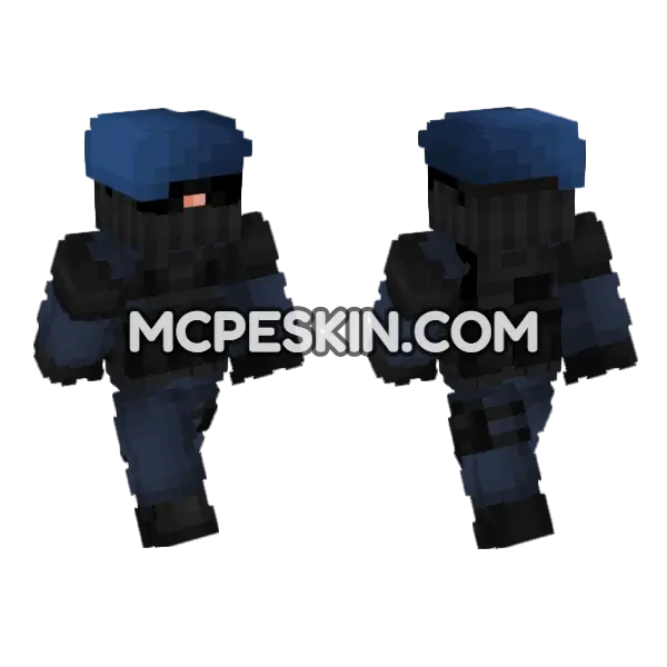 SCP Mobile Task Force Commando Minecraft Bedrock skin, front and back