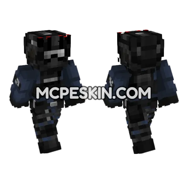 SCP Mobile Task Force Soldier Minecraft Bedrock skin, front and back