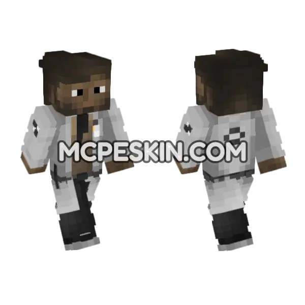 SCP Researcher V3 Minecraft Bedrock skin, front and back