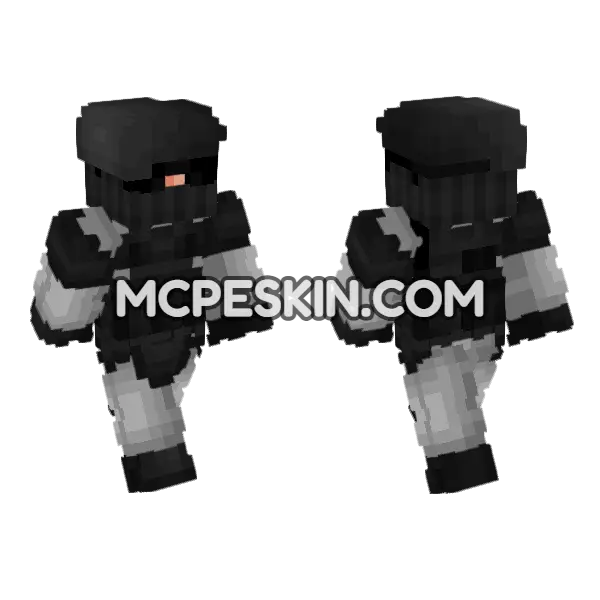 SCP Security Commando Minecraft Bedrock skin, front and back