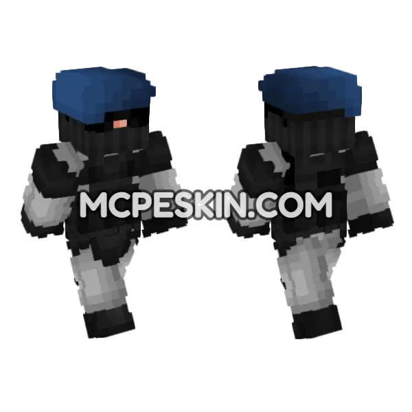 SCP Security Commando Minecraft Bedrock skin, front and back