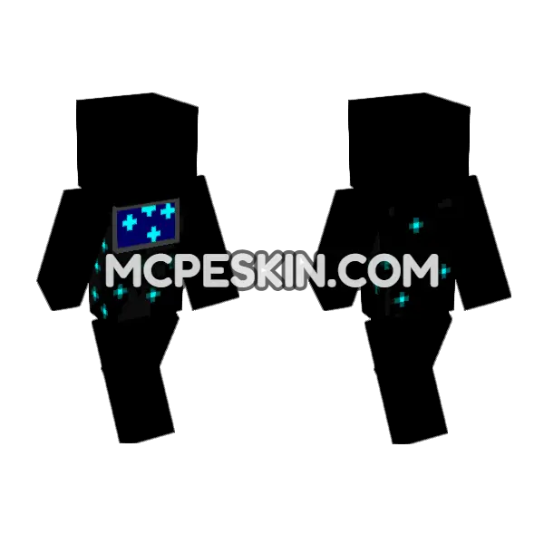 Sculk Imposter Sus Minecraft Bedrock skin, front and back