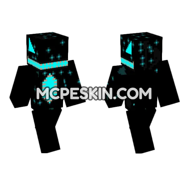 Sculk Raptor Boss Minecraft Bedrock skin, front and back