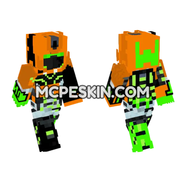 SD7 Transformer Prime Cybertron Minecraft Bedrock skin, front and back