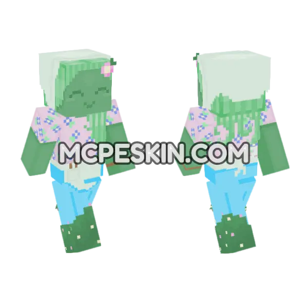 Second Plant Person 3 Minecraft Bedrock skin, front and back