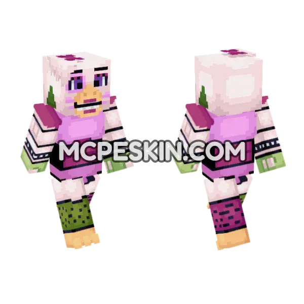 Security Breach Glamrock Chica Minecraft Bedrock skin, front and back