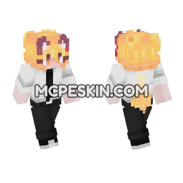 Senko Fox Girl Minecraft Bedrock skin, front and back