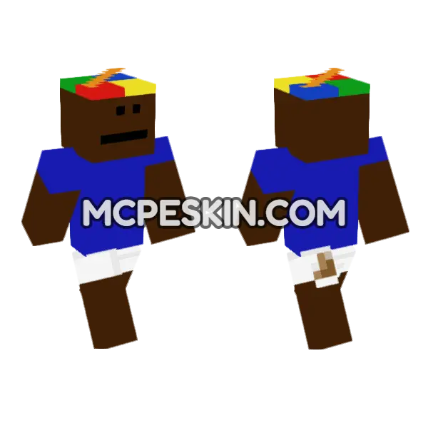 Serious Black Kid Minecraft Bedrock skin, front and back