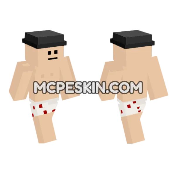 Serious White Kid Minecraft Bedrock skin, front and back