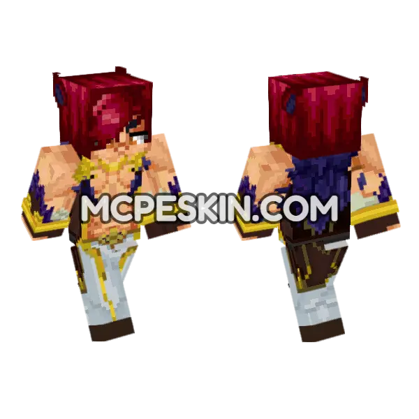 Sett League Of Legends Minecraft Bedrock skin, front and back