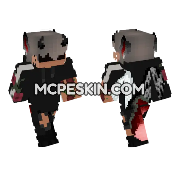 Sexy Devil Outfit Minecraft Bedrock skin, front and back