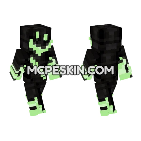 Shadow 19 Skin Minecraft Bedrock skin, front and back