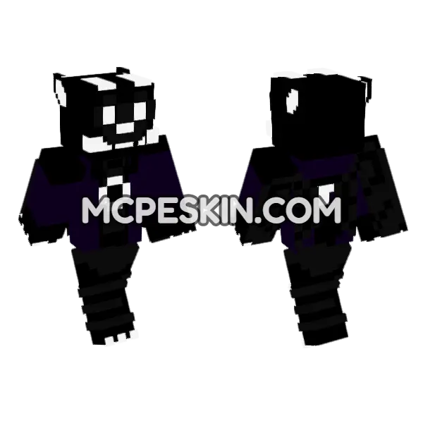 Shadow Aqua Skin Minecraft Bedrock skin, front and back
