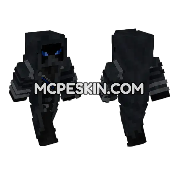 Shadow Ninja Minecraft Bedrock skin, front and back