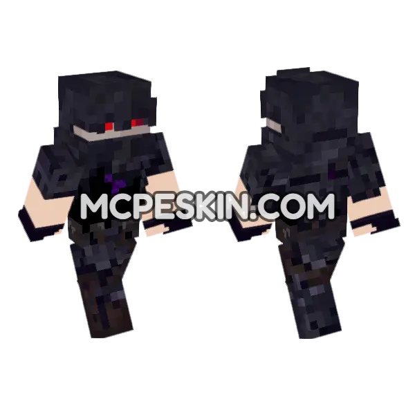 Shadow Rogue Minecraft Bedrock skin, front and back