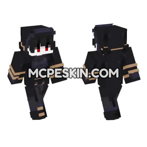 Shadow Skin 1 Minecraft Bedrock skin, front and back
