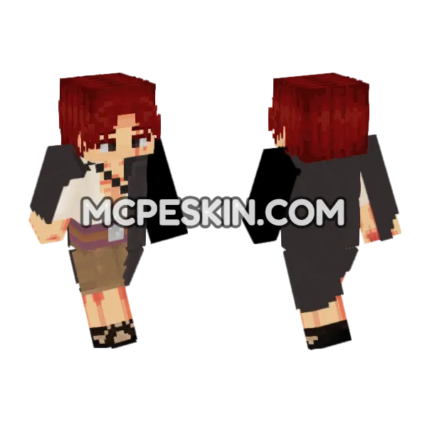 Shanks One Piece Netflix Minecraft Bedrock skin, front and back
