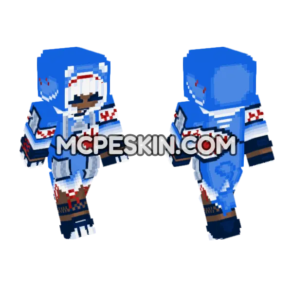 Shark Face Hoodie, front and back