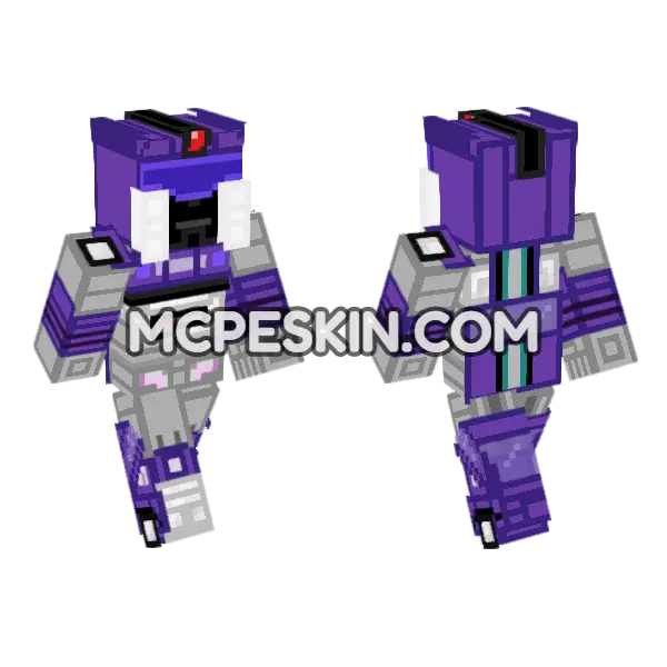 Shattered Glass Longarm Minecraft Bedrock skin, front and back