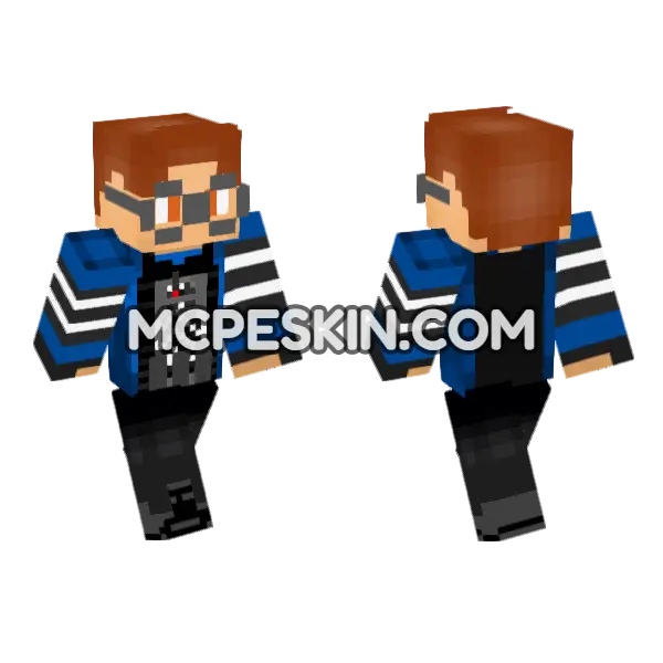 Sherman Peabody Polyphony FBI Minecraft Bedrock skin, front and back