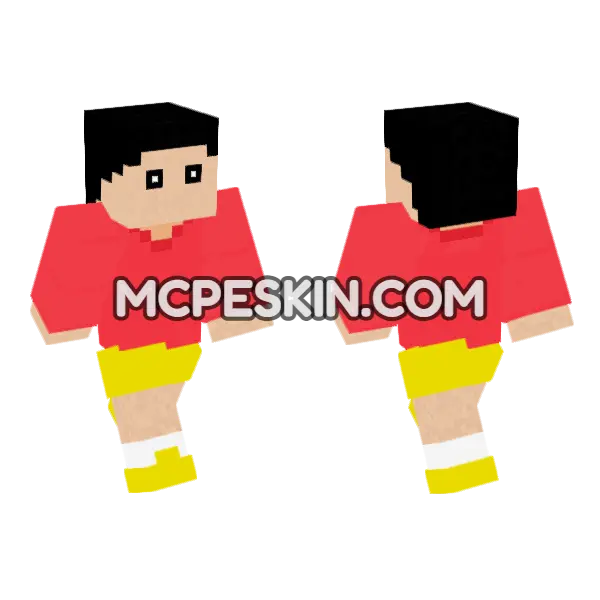 Shinchan Minecraft Bedrock skin, front and back