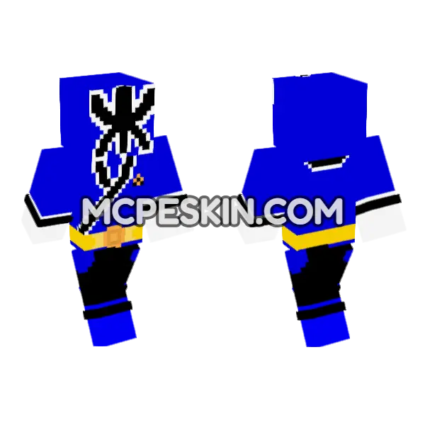 Shinken Blue Minecraft Bedrock skin, front and back
