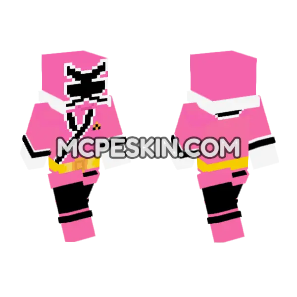 Shinken Pink Minecraft Bedrock skin, front and back