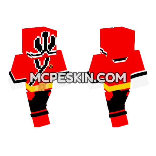 Shinken Red Minecraft Bedrock skin, front and back