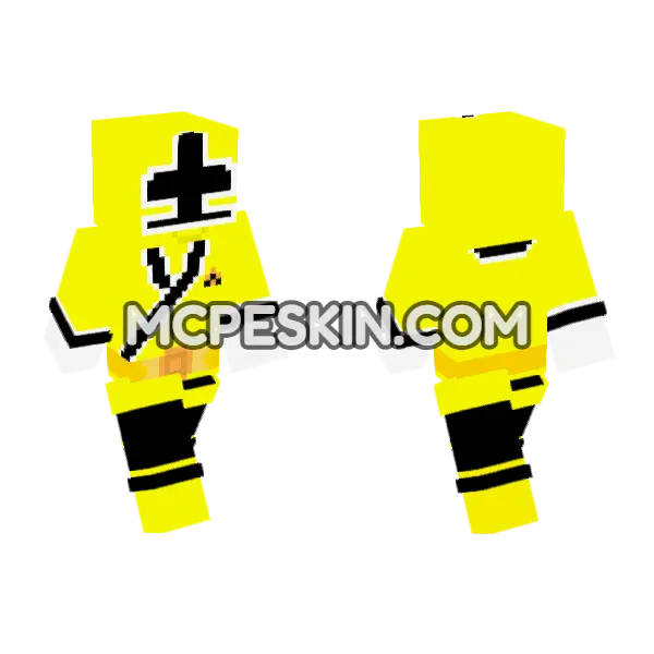Shinken Yellow Minecraft Bedrock skin, front and back