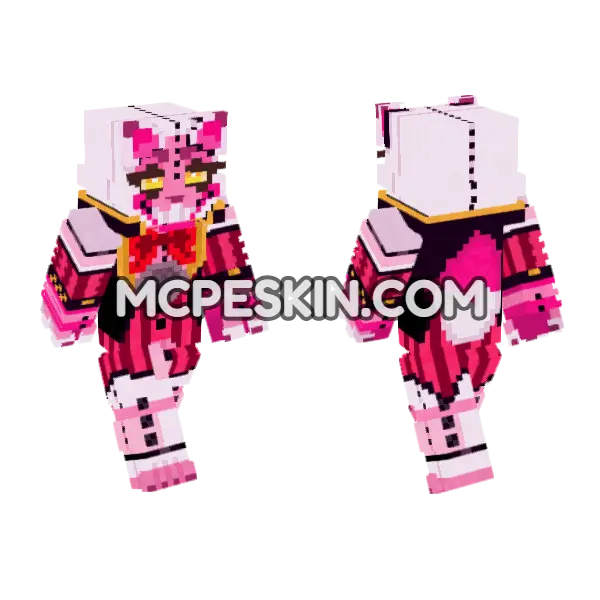 Showbiz Circus Funtime Foxy Minecraft Bedrock skin, front and back