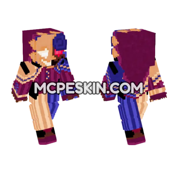 Showbiz Pizza Jumbo Plaza Daycare Attendant Minecraft Bedrock skin, front and back
